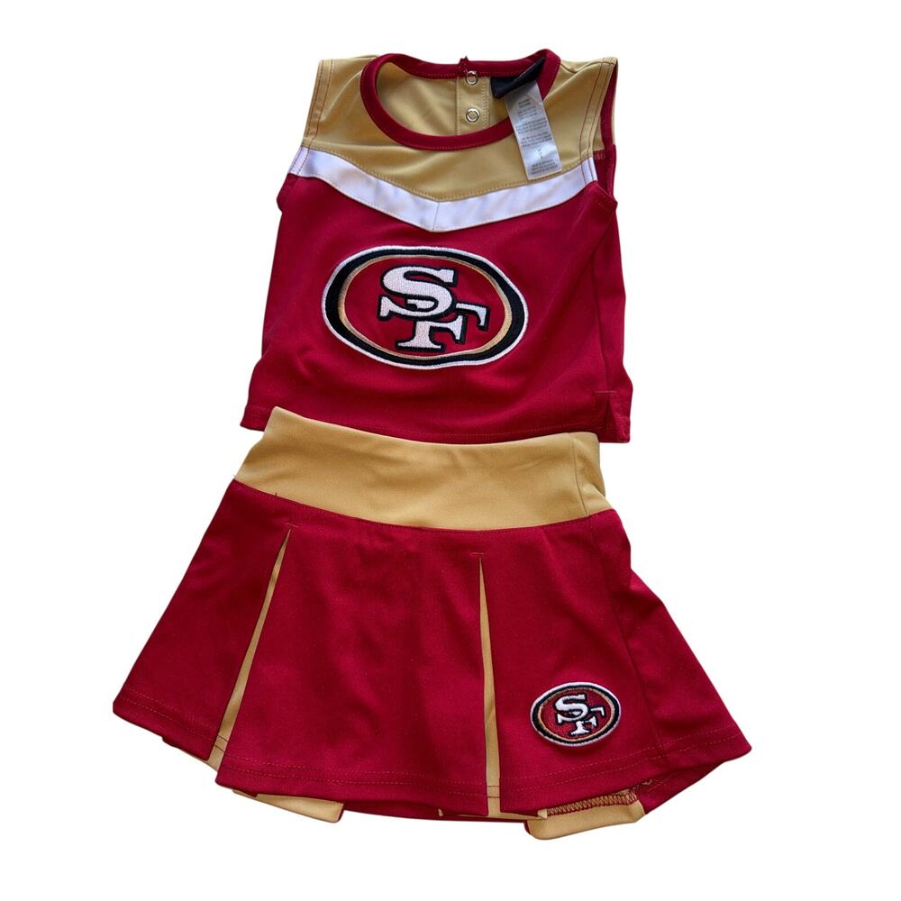 NFL SAN FRANCISCO 49ers toddler cheerleader two piece tailgate outfit 2T